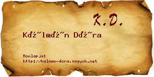 Kálmán Dóra névjegykártya